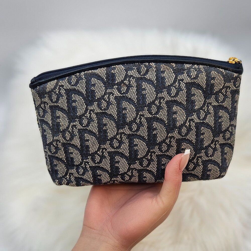 Dior Trotter Pattern Pouch Canvas Leather